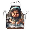 Funny Angry Woman Cooking Pasta Apron Chef Cuisine Tablier Sleeveless Bib Kitchen Cleaning Pinafore for Women Men Painting