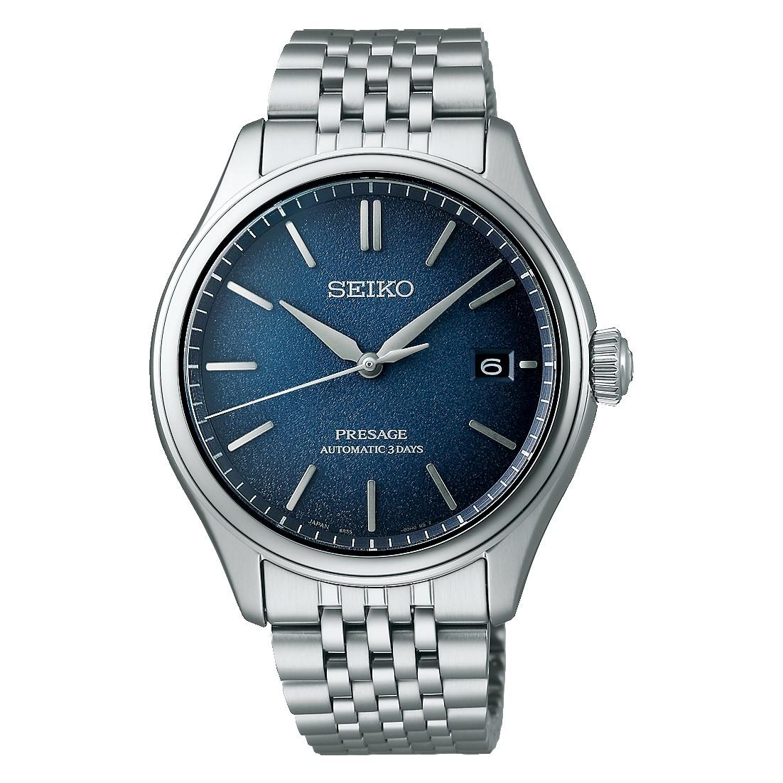 

SEIKO PRESAGE Классическая серия 6R55 АВТОМАТ 72 часа Мужские часы SPB525J1 синий