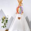 INS Macrame Rainbow Hot Air Balloon Hanging Decoration Rainbow Balloon Wall Decor for Kids Room Scandinavian Room Decor
