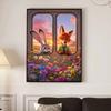 DIY Diamond Painting Flower Train Cross Stitch Kit Mosaic Art Diamond Painting Full Circle Diamond Home Decoration