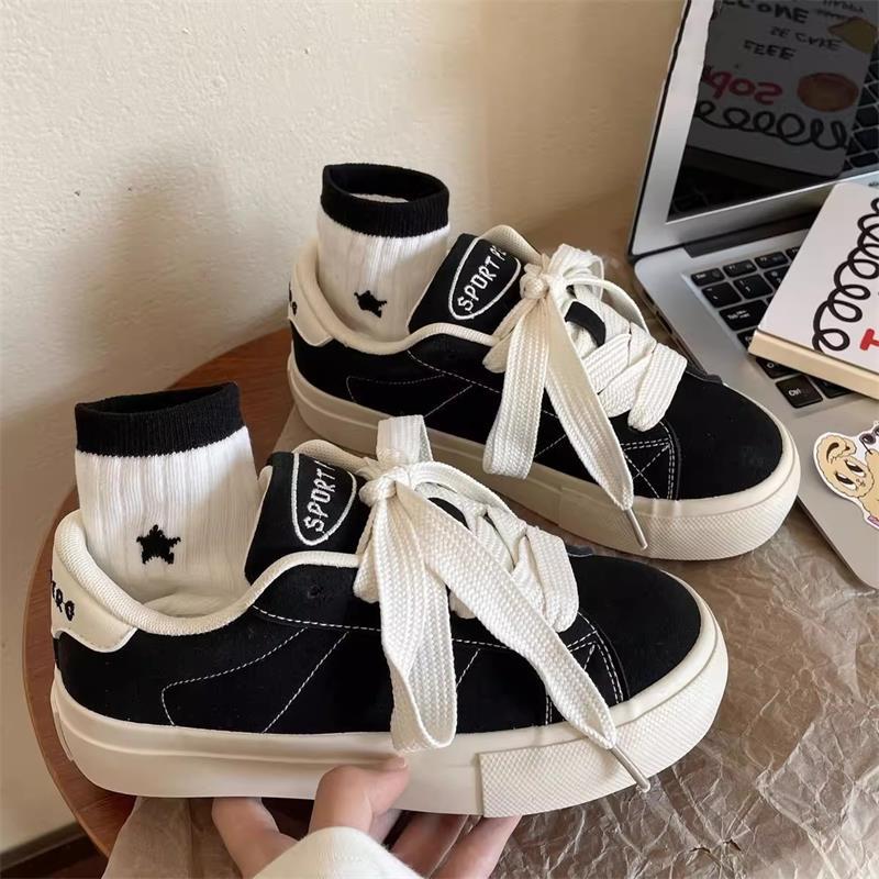 Canvas Shoes Women's 2025 Spring and Autumn New Retro Shoes Ins Trendy Versatile Niche Student Platform Casual Board Shoes