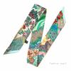 Korean Style Botanical Jungle Horse Print Twill Silk Scarf Women's Long Strip Ribbon Hair Band Neck Tie Accessories