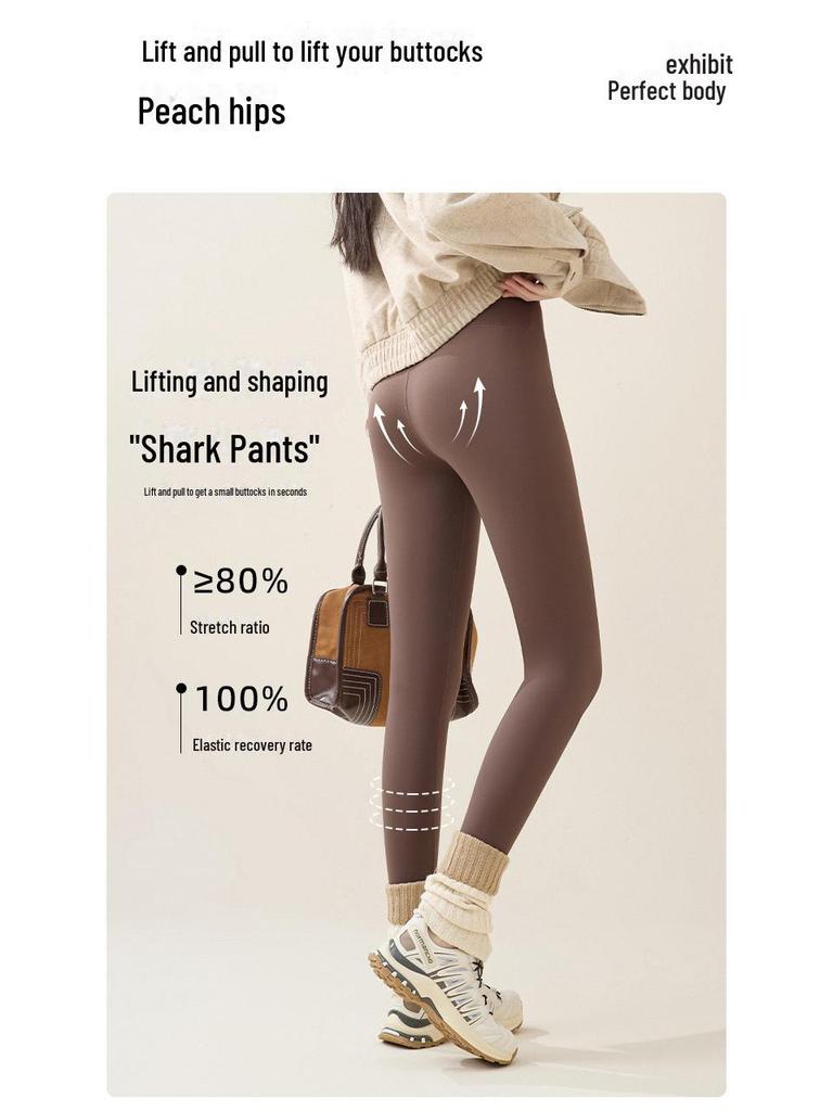 Plüsch-Leggings für Damen: 2024 Verdickte Lammfell-Baumwollhose für Herbst und Winter.