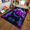 Gengar Spiky Fur Electric Monster with Blue Lightning Area Rug, Neon Purple Spooky Anime Style Design, Cozy Fan Carpet Decor and All Seasons Gift
