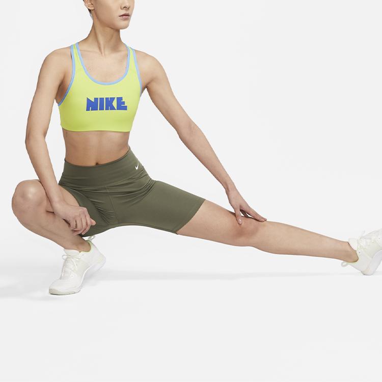 Nike Dri-FIT Swoosh Circa Printed Logo Sports Bra Women Underwear Atomic-Green DM0578-321