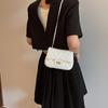 2024 Spring Women's Argyle Chain Crossbody Bag - High-End Fashion with Little Golden Ball Accent