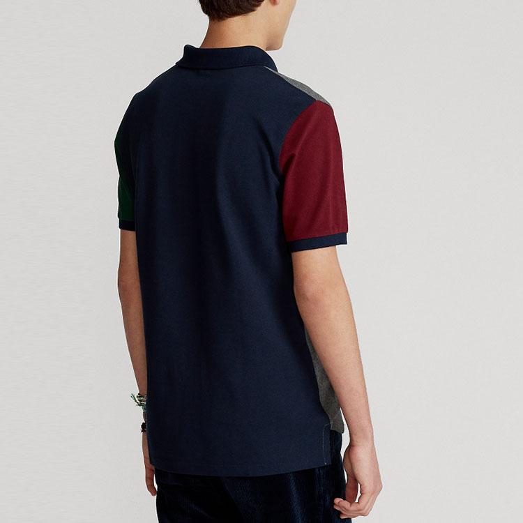 Polo Ralph Lauren Slim Fit Big Pony Color Block Short Sleeve Polo Shirt Men Tops Gray MNPOKNI1N821457-020