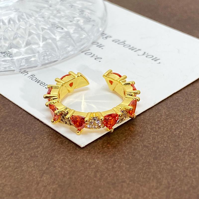 Blind Box Medieval Vintage Gold Niche Retro High-End Open Ring Color Treasure Light Luxury Ring Woman
