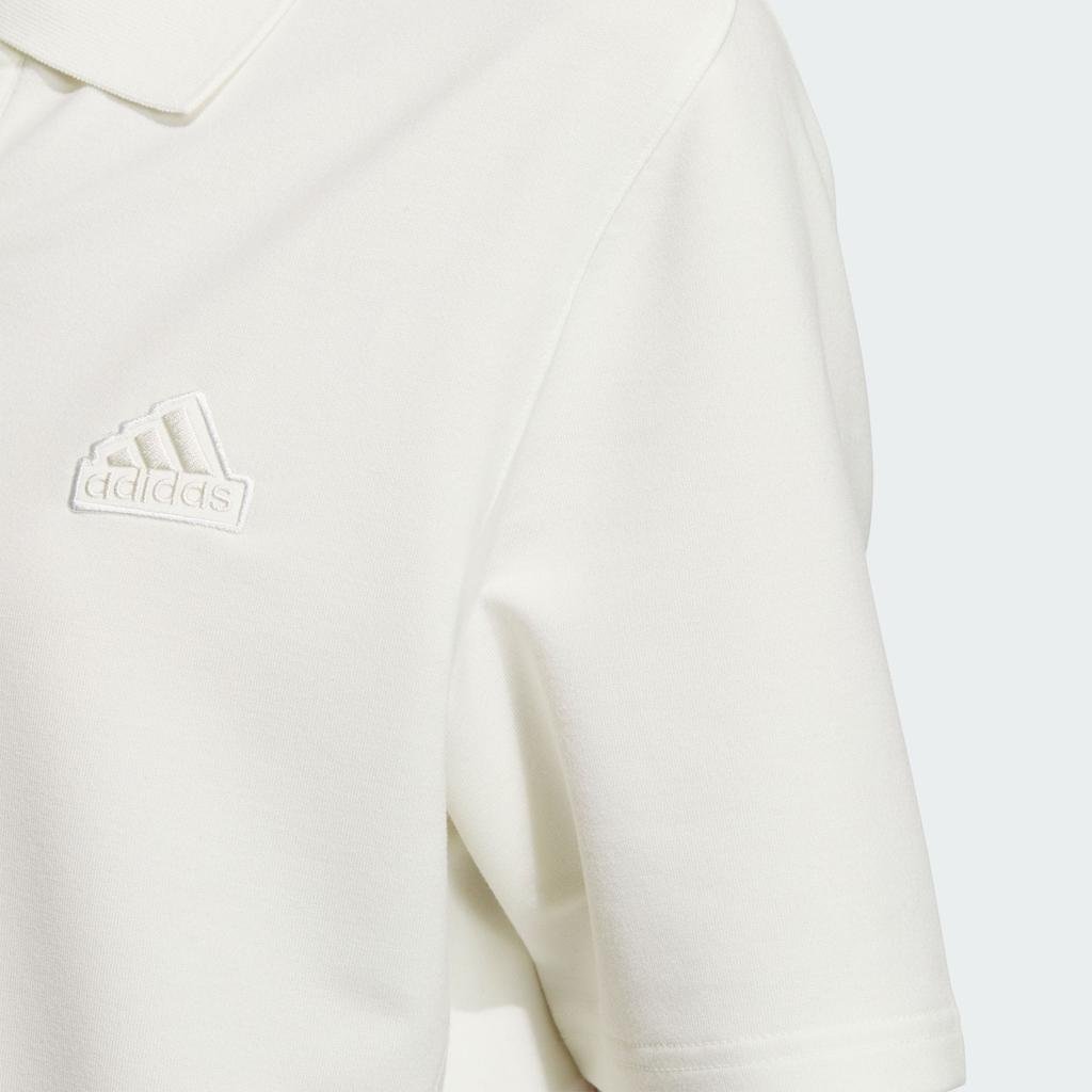 Adidas Solid Color Logo Embroidered Polo Shirt Women Tops White JJ3602