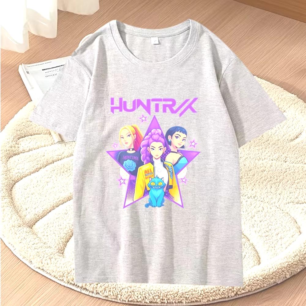 New Pop Demon Hunters Girls Graphic T Shirts Men Women Oversized Cotton Fashion Anime Short Sleeve Summer Print Unisex Tops