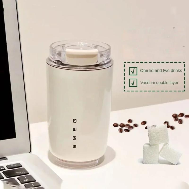 Thermosbecher Heißer Kaffee Isoliert Edelstahl Thermoglasbecher Sportflasche mit Fach Wasser Weiß Thermos