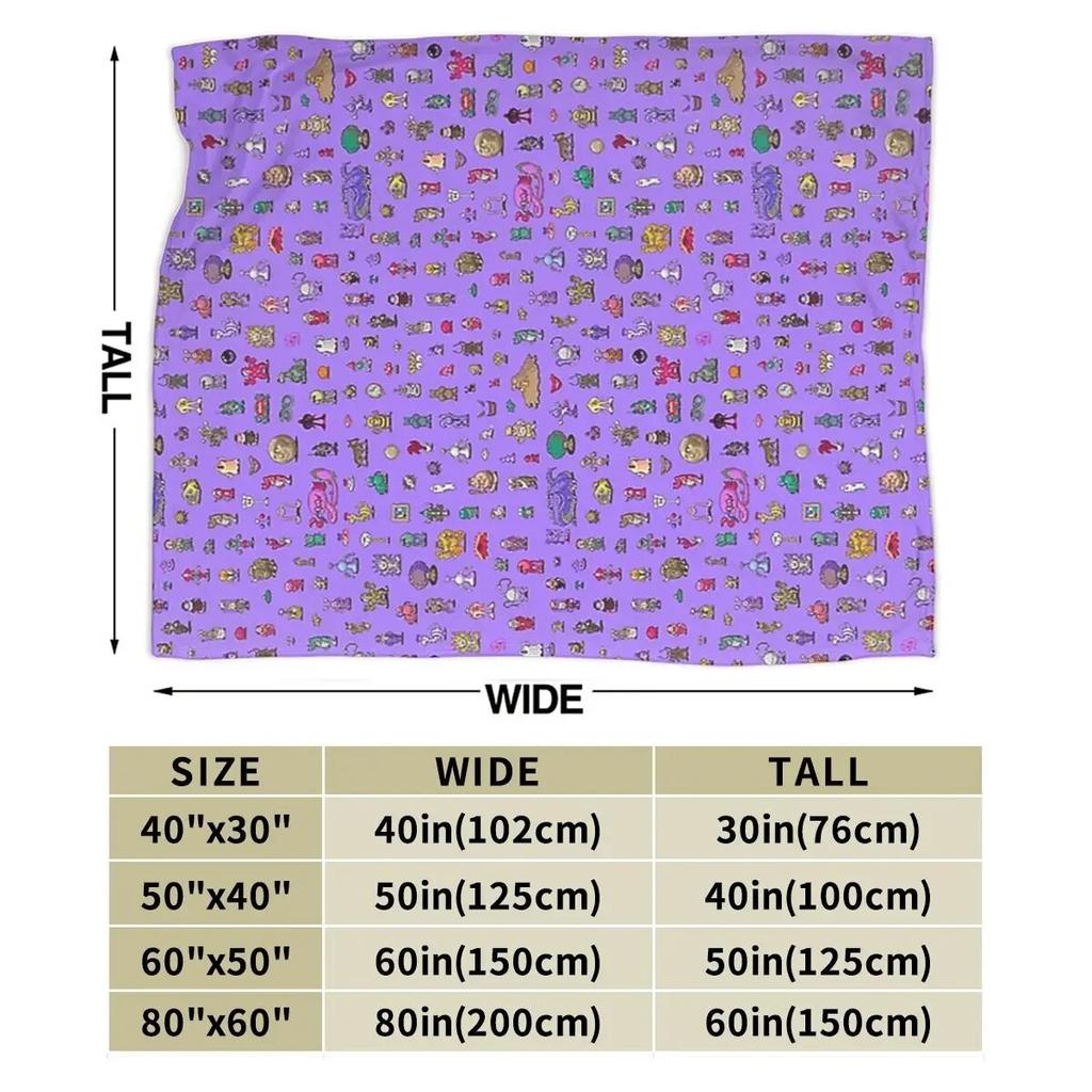 Earthbound Mega Sprite Sheet Blankets Soft Warm Flannel Throw Blanket Cover for Bed Living room Picnic Travel Home Sofa