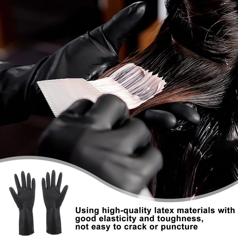 2pcs Salon Gloves Exam Latex Gloves Anti Slip Powder Free Breathable Multifunctional Gloves For Hair Dye For Hair Coloring Food