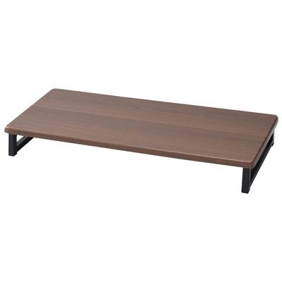 Support d'écran Largeur 59 x Profondeur 25 x Hauteur 8 cm Support de rangement compact pour clavier Support PC Facile à assembler Marron cacao Travail à domicile [Yamazen]
