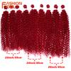FASHION IDOL 22-26 Zoll 300g/9 Stück Kinky Curly Synthetische Weave Haarverlängerungen Ombre Braun Hitzebeständige Faser Haarsträhnen