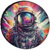 Colorful Abstract Astronaut Space Tire Cover Waterproof Sun Protection for Camper Truck Trailer