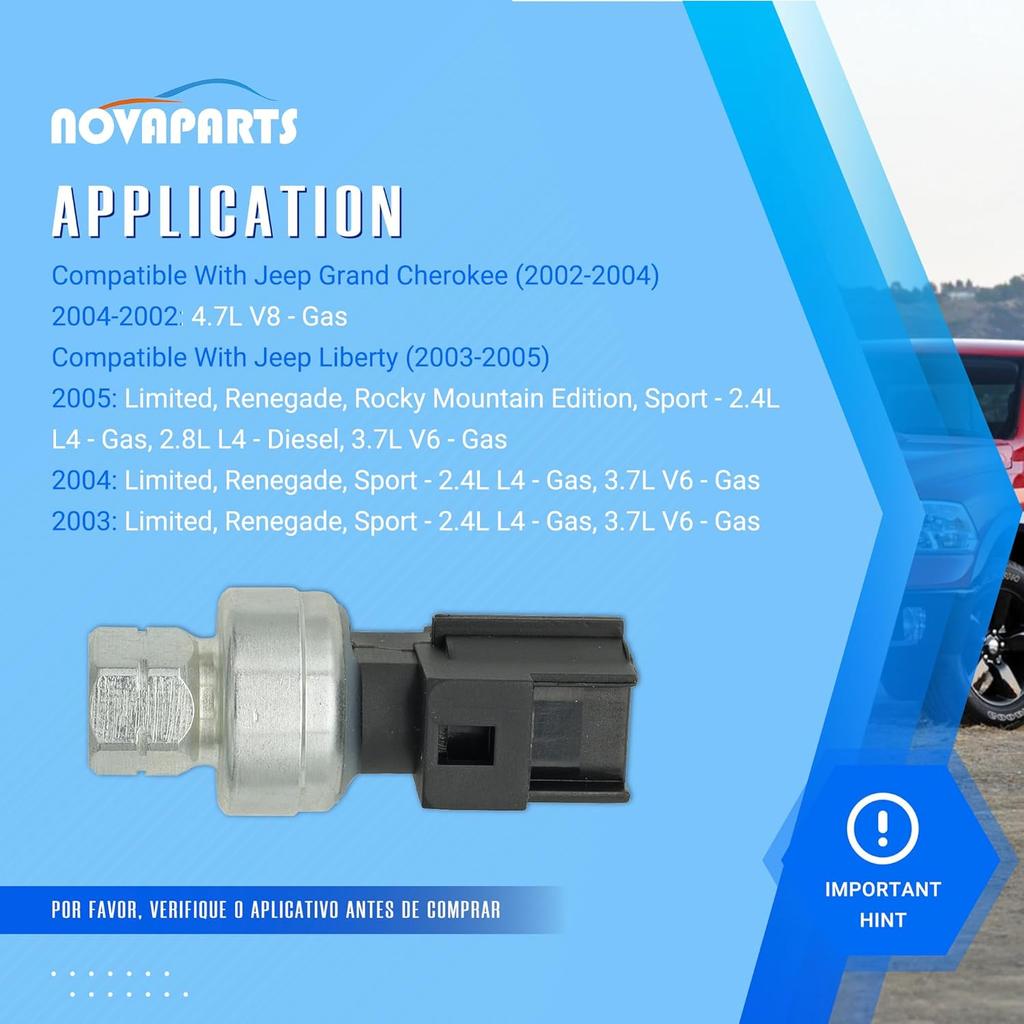 3-Pin A/C Pressure Sensor Switch for 2002-2009 Dodge Ram 1500 2500 3500 Pickup Ram 4000 Dakota 2002-2005 Jeep Grand Cherokee Liberty 5072138AA