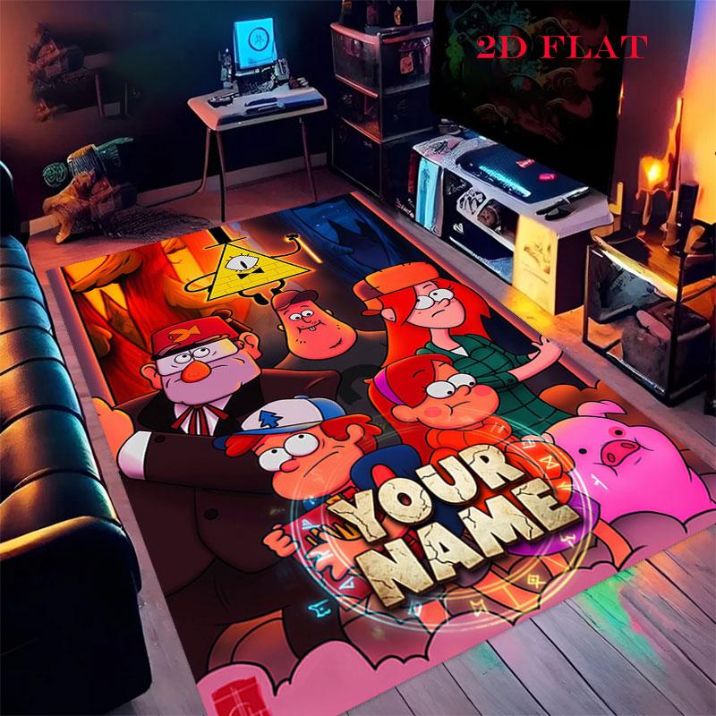 Custom Gravity Falls Carpet Rug for Living Room Bedroom Home Sofa Decoration,Kids play Nonslip Floor Mat