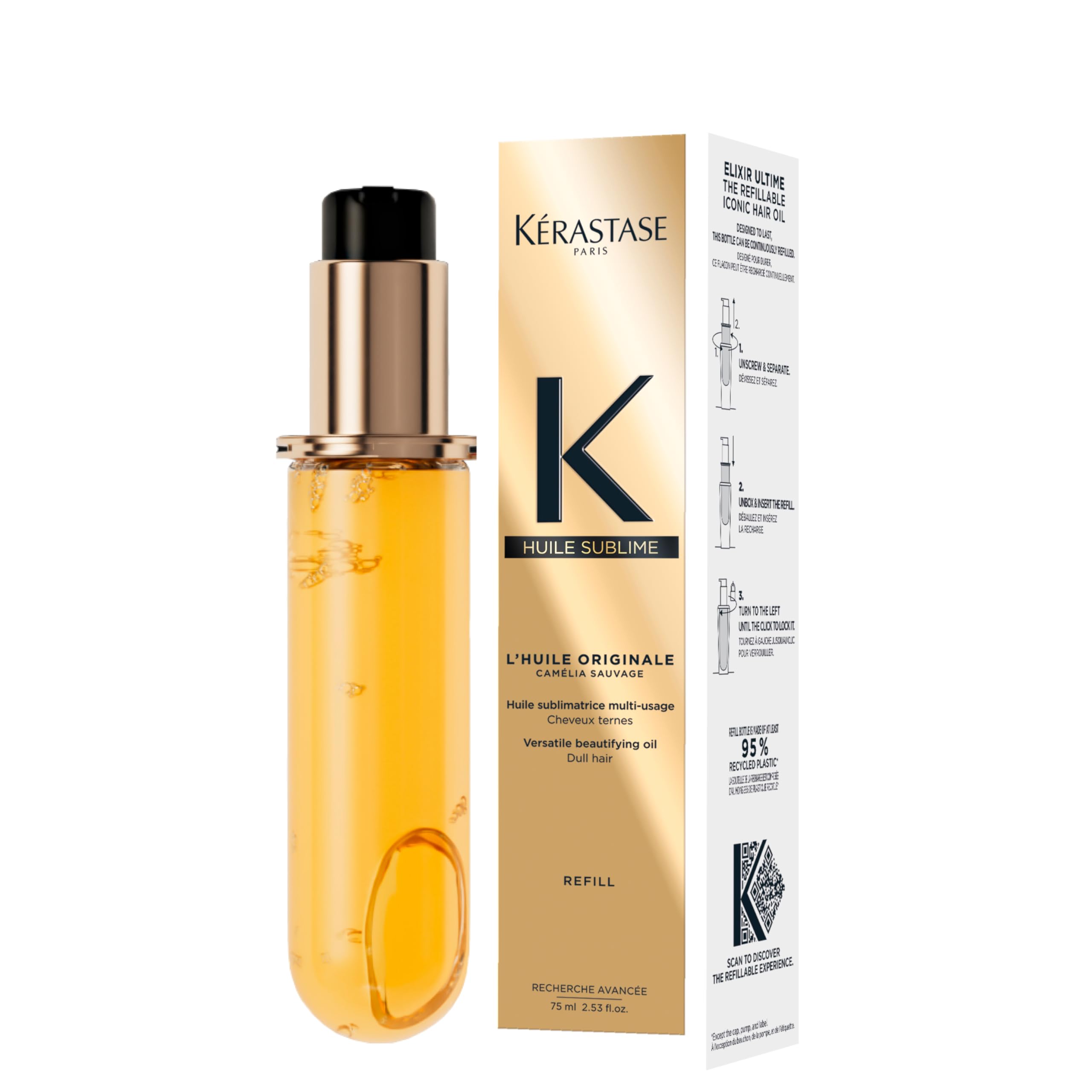 

KÉRASTASE Huile Sublime R Рефилл 75 мл Масло для волос Рефилл для блестящих волос