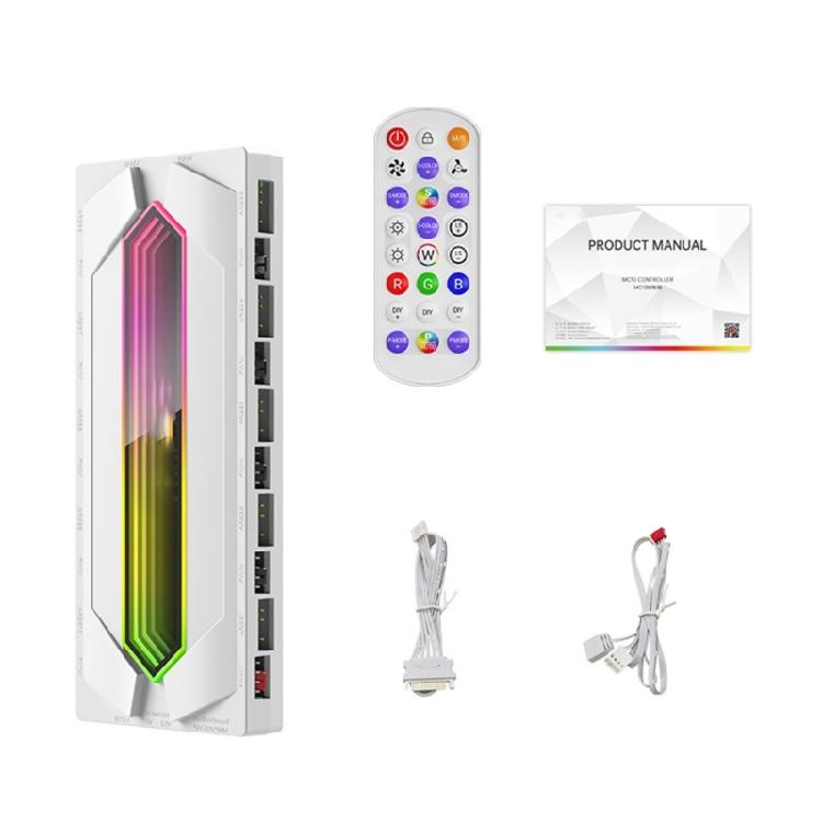 5V 3Pin ARGB and PWM Fan Hub with 12 Slots, Remote Controls, Magnetic Attachment for Desktop Customization