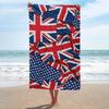 VIKAMA American British Flag Flannel Throw Blanket, Patriotic Beach Blanket, Portable Outdoor Rug Sofa Cover Holiday Present