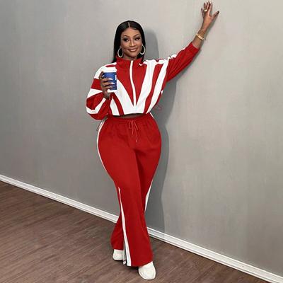 Damen Streetwear Oversized Reißverschluss Hoodie Set Mit Farbblock Seitenschlitz Geometrischem Print Lässiges Outfit