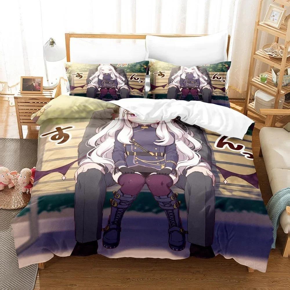 Anime Bed Sheet Kawaii Girl Blue Archive Bedding Set Single Twin Full Queen King Size Bed Set Aldult Kid Bedroom Duvetcover Sets