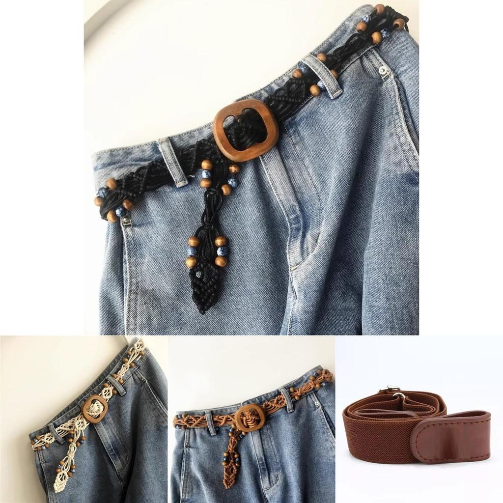 Vintage Handmade Woven Waist Belt For Women Ethnic Style Versatile Dress Accessory