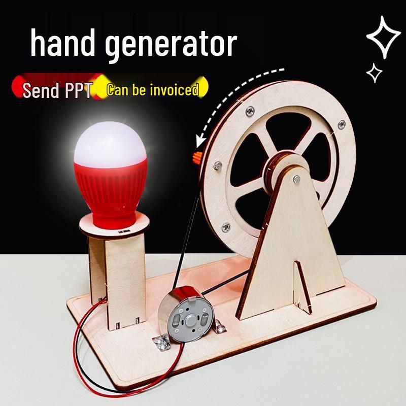 

Kindergarten Science and Craft DIY Educational Materials for Kids Hand-crank Generator with Bulb (50 sets)