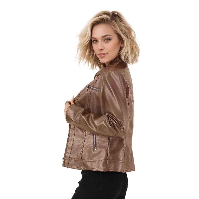 Fashion Women's Jacket Motorcycle Leather Jacket Women's Leather Jacket Slim Fit