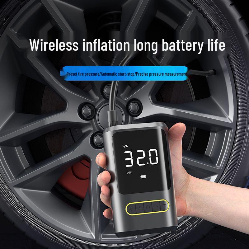 Portable Cross-Border Car Tire Inflator with Smart Digital Display & Wireless Charging