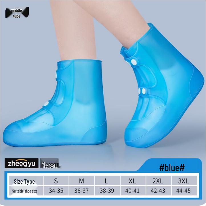Children's and Men's Waterproof Non-slip Rain Boot Covers - Reusable, Wear-resistant Silicone for Cycling and Outdoor Use.