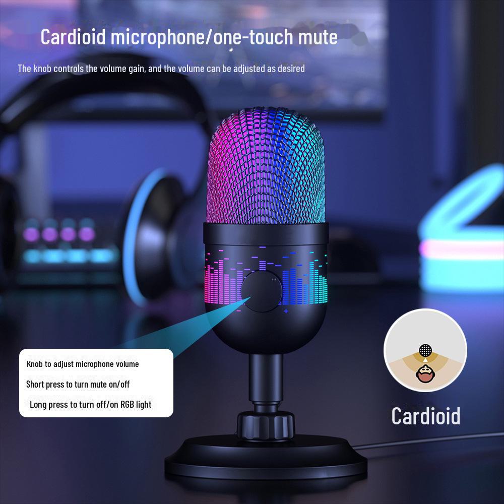 RGB Light USB Microphone for Live Streaming, Gaming, Karaoke and Mobile Use In Southeast Asia
