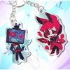 Acrylic Key Buckle for Alastor Lucifer Charlie Vox Adam The Exorcist Anime Cartoons Acrylic Key Chain Student Backpack Pendant