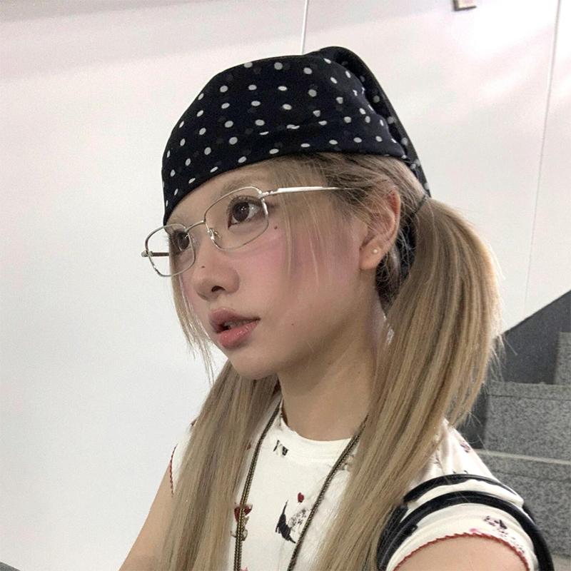 Polka Dot Silk Scarf Cozy Headscarf Hair Band Hair Tie Fashionable Multifunctional Square Scarf Waist Butt Curtain