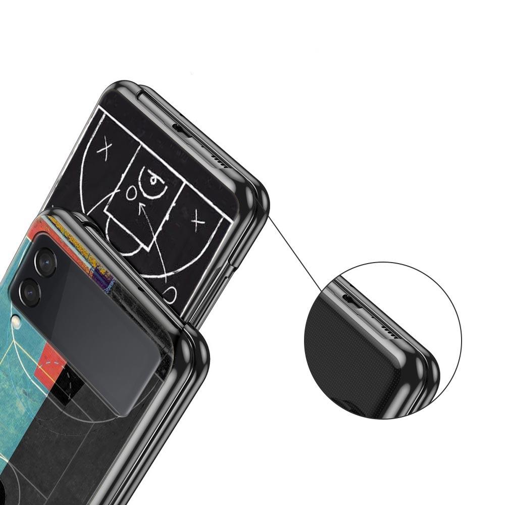 Football Basketball Tactical Board Hard PC Phone Case For Samsung Galaxy Z Flip 7 6 5 4 Black Cover For Galaxy Z Flip 3 Foldable