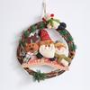 Christmas Decoration Supplies Old Man Snowman Elk Rattan Wreath Pendant 30CM Rattan Wreath Pendant