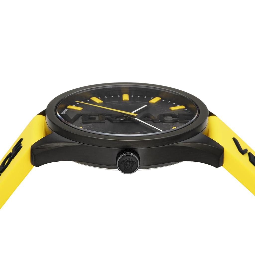 Watch Black Dial Stainless Steel Sapphire Glass Quartz 42MM Swiss Watch VE3H00222 Yellow [Versace] V-VERTICAL Men's [Item]
