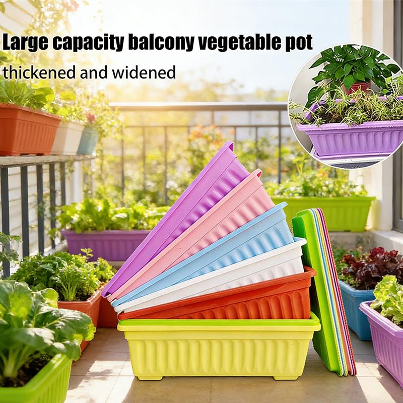 NUEVO Set de Cajas Modulares para Macetas de Jardín Macetas Rectangulares Enclavables con Drenaje para Cultivar Lechugas Fresas en Espacio Limitado