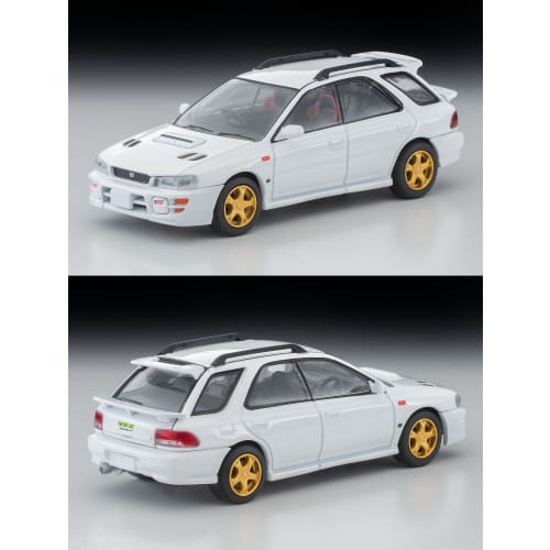 Tomytec Tomica Limited Vintage Neo 1/64 Scale LV-N281a Subaru Impreza Pure Sports Wagon WRX STi Version V White 1998 Model (Finished Product)