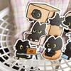50 Stück Wasserdichte Niedliche Kätzchen Aufkleber Cartoon Lustige Meme Aufkleber Kawaii Schwarze Katze Aufkleber Skateboard