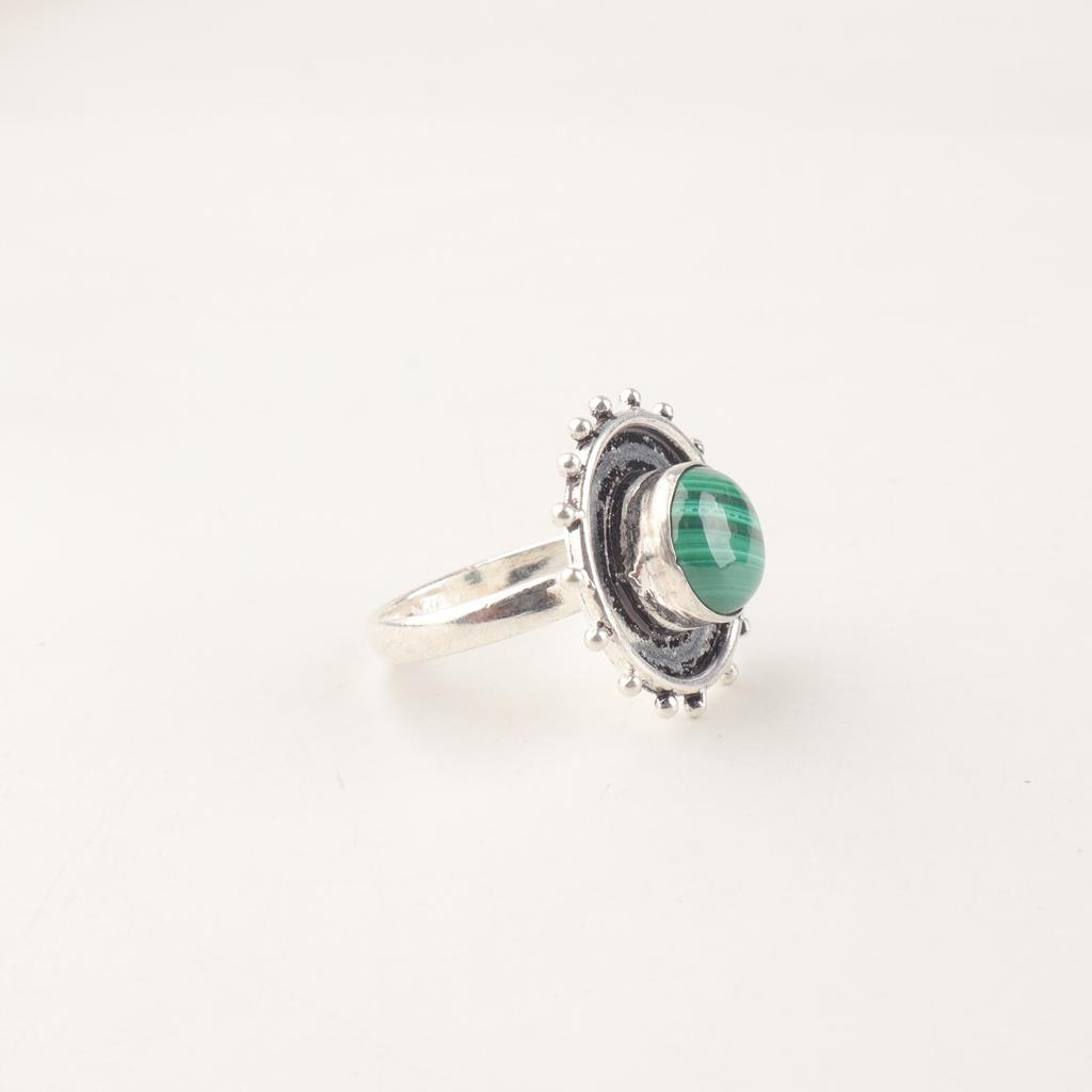 Natural Malachite Gemstone 925 Sterling Silver Jewelry Handmade Ring For Women RR-49-30