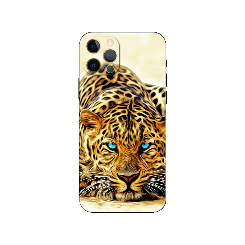 Black Tpu Case for Iphone 5 5s Se 2020 6 6s 7 8 Plus X 10 XR XS 11 12 13 Mini Pro MAX Back Cover Wolf Dog Cat Lion Tiger Animal