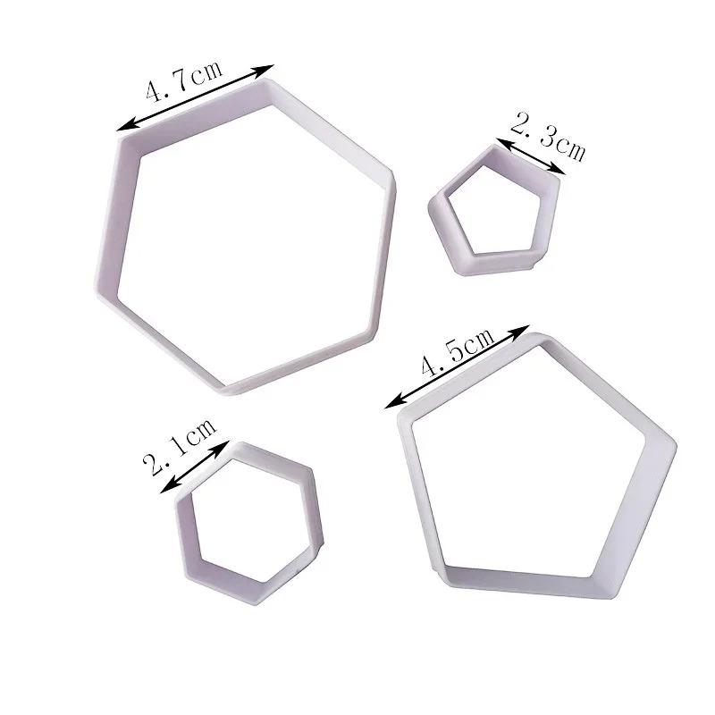 

4 Pcs/lot Football Plastic Cutter Fondant Cookies Embosser Tool Set Mold Cake Decorating Sugarcraft Bakeware