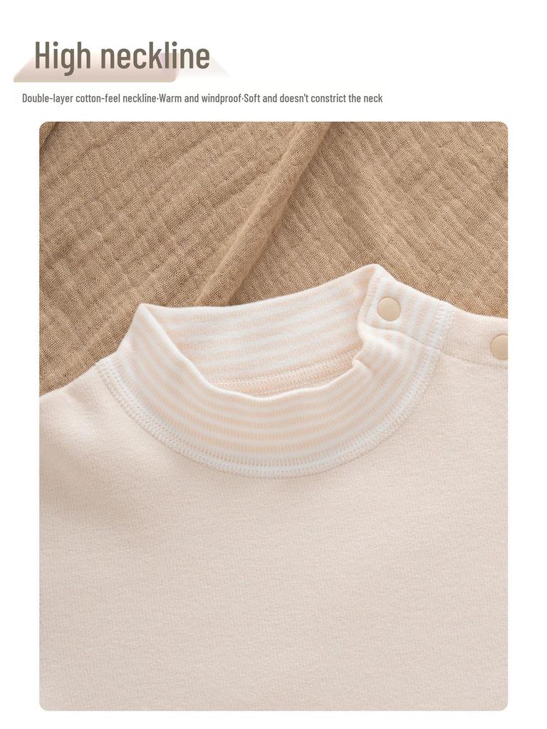 Warm Baby Bodysuit - Autumn/Winter Long Sleeve Velvet Romper with High Neck for Boys & Girls