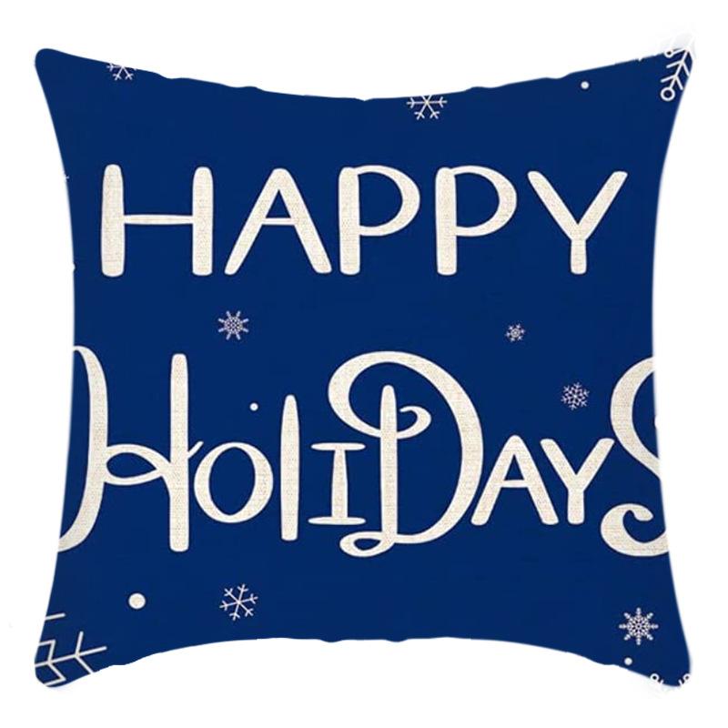 New Christmas Pillowcase Linen Digital Printed Short Plush Christmas Pillowcase Cushion Cover