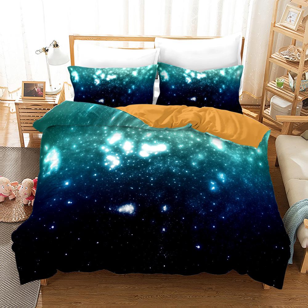 Hot New Western Galaxy Bedding Set Cotton Winter Duvet Cover Sets Reactive Printing Kids Adult Bedding Sets Dropshpping