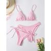 Mingyi Multi-Color Three-Piece Bikini Set - Solid and Stylish European & American Fashion Swimwear for Women
