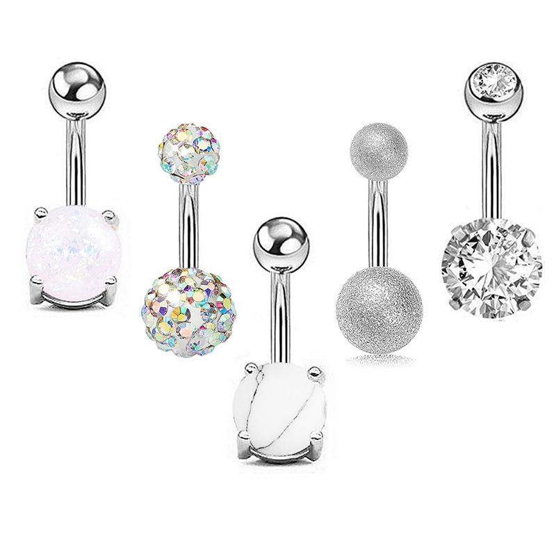 Dámské Módní Dámské Krátké Zirkonové Diamantové Piercingy do Pupíku Spona na Pupík Prsten na Břicho