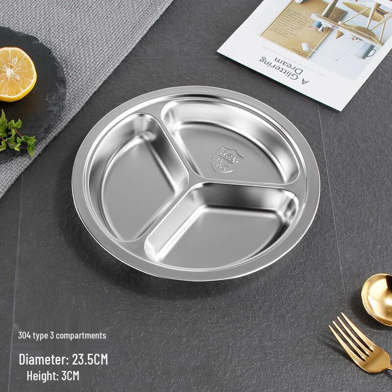 304 Stainless Steel Divided Kids  Plate